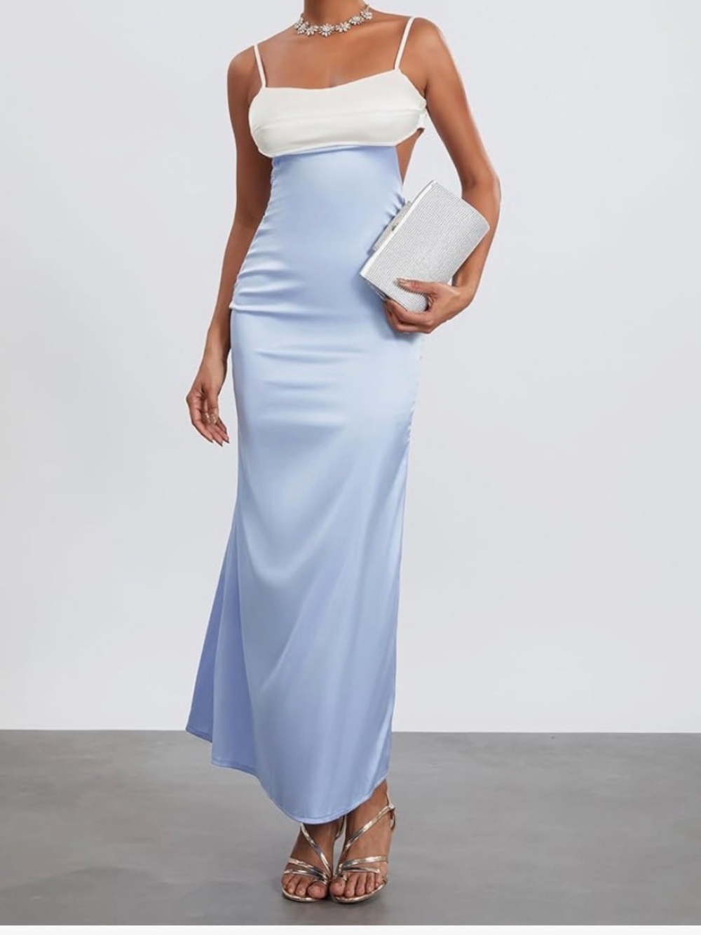 Lena Satin Cut Out Gown Dress Size Small/Medium Wedding Guest Bridal Shower Bow